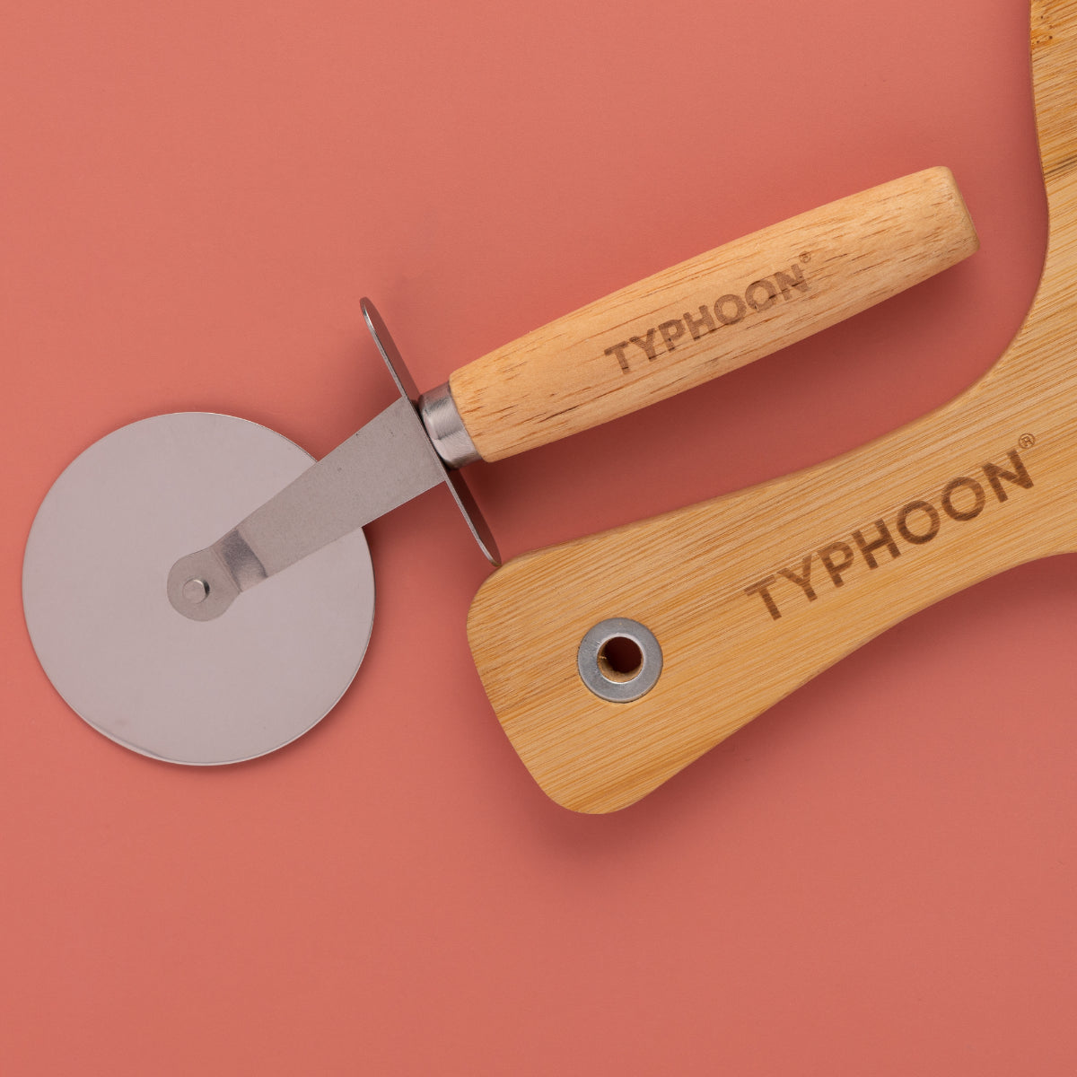Typhoon World Foods Bamboo Pizza Board & Cutter Set, 12 Inches