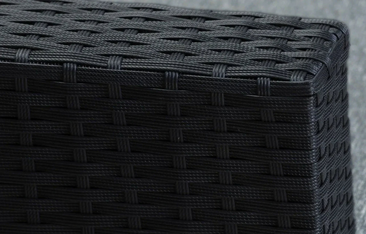 MINT Outdoor Stockholm 6 Seater Black Rattan Corner Set & Cover Bundle