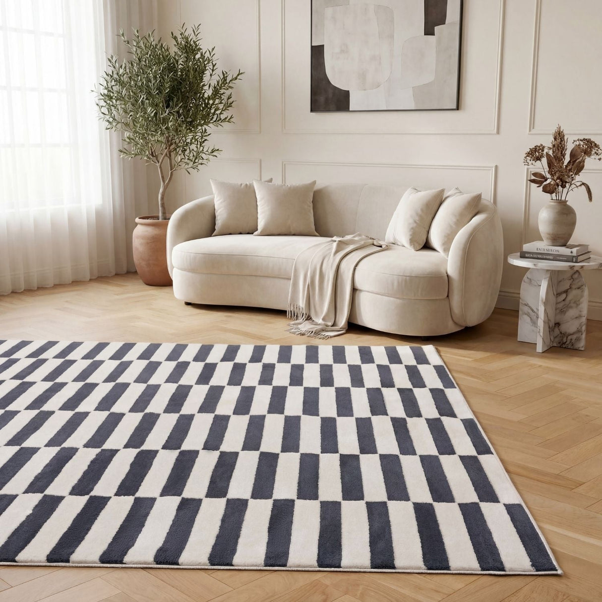 The Rugs Loft Striped Blue Rug