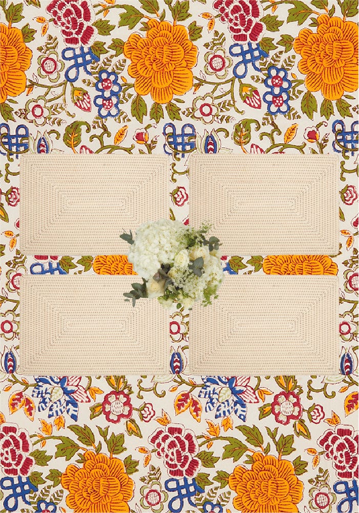 Casa by Josephine Jenno Surrey Rattan Rectangle Placemats Sand - Set of 4