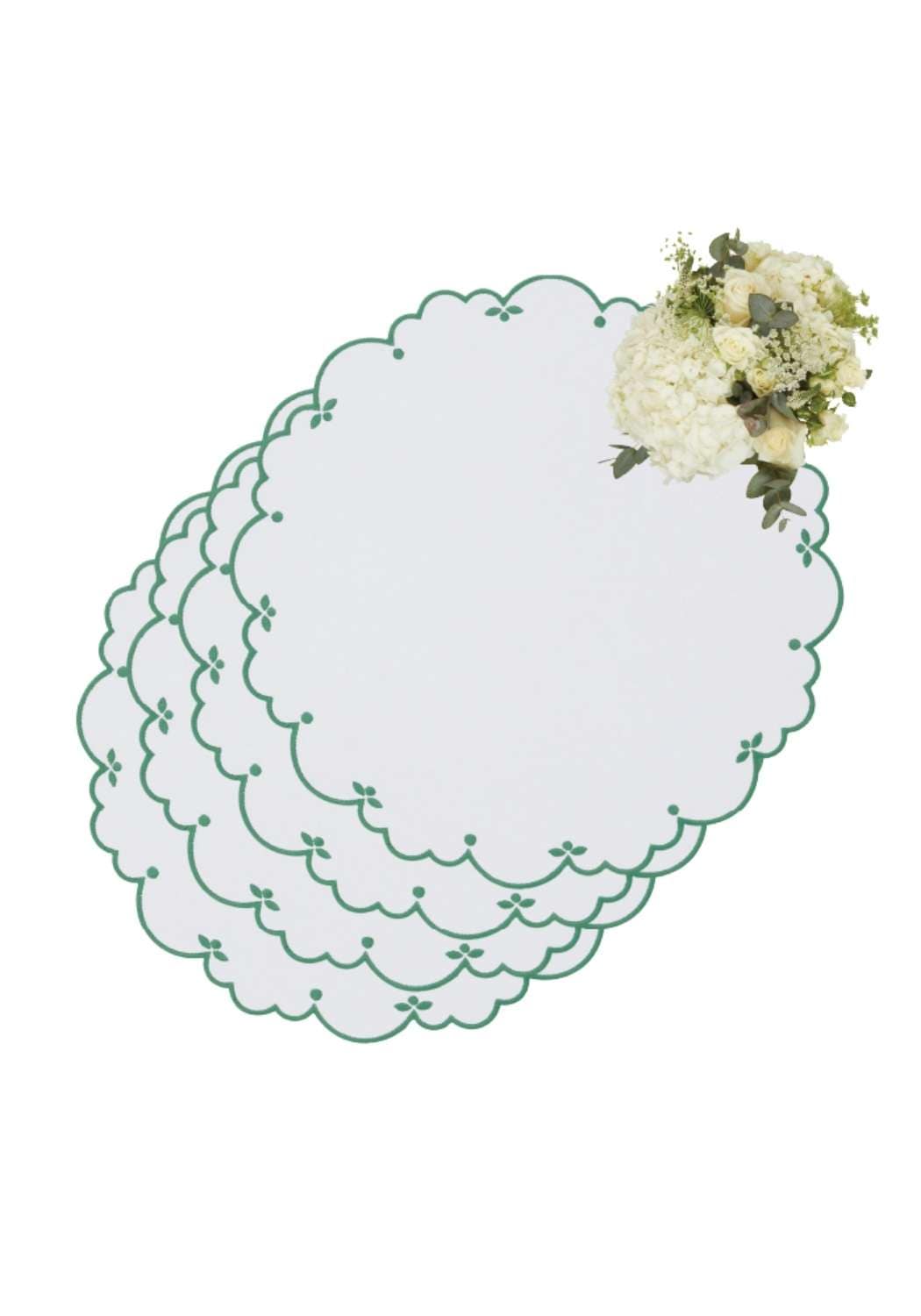 Casa by Josephine Jenno Sweet Greens Round Placemats - Set of 4