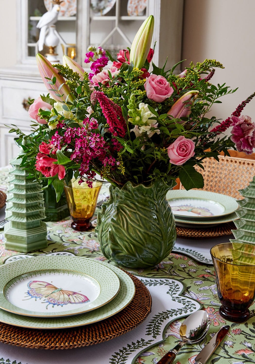 Casa by Josephine Jenno Tabitha Green Wreath Placemats - Set of 4