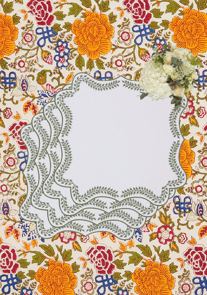 Casa by Josephine Jenno Tabitha Green Wreath Placemats - Set of 4