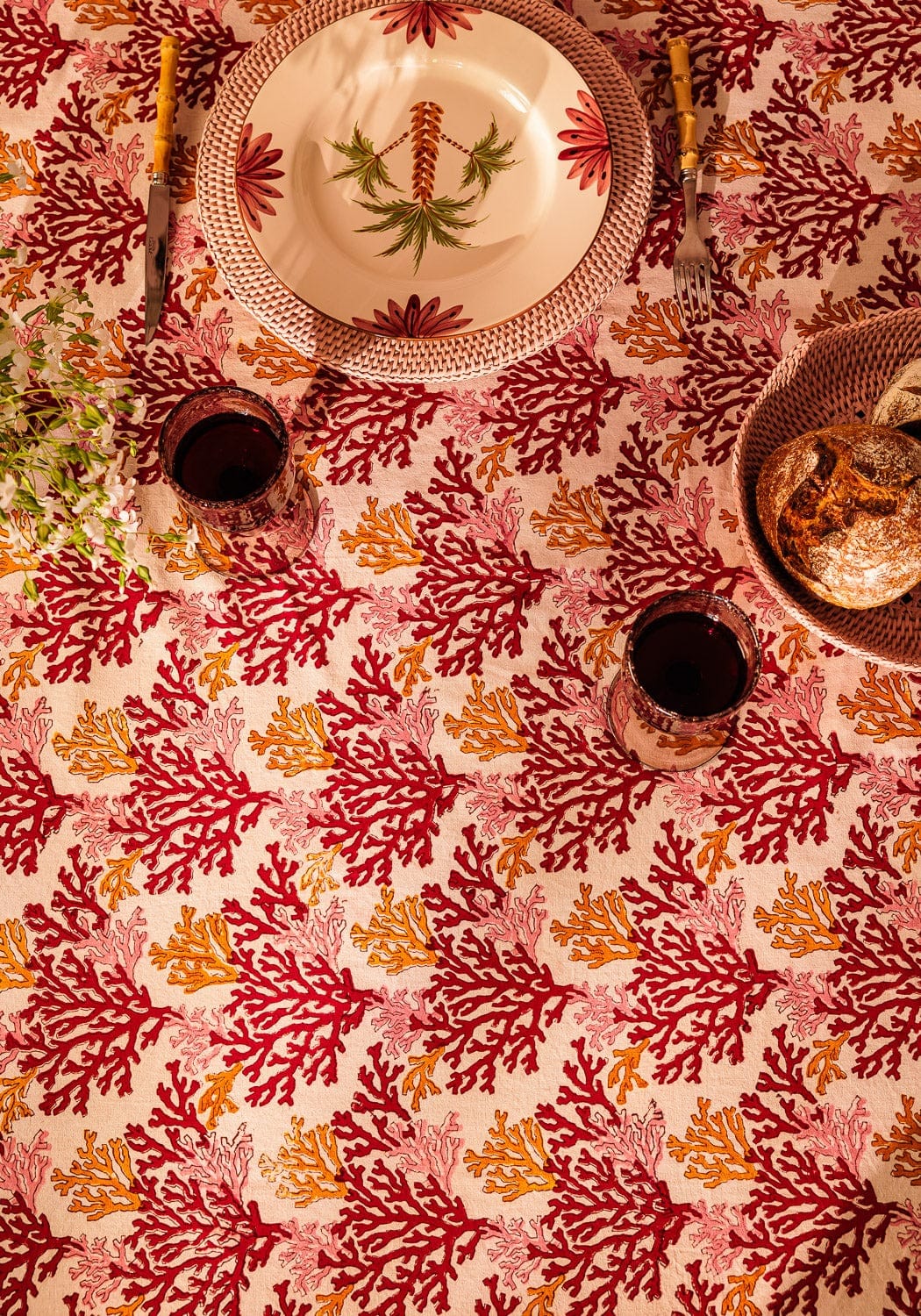 Casa by Josephine Jenno Walton & Co Rose Coral Tablecloth