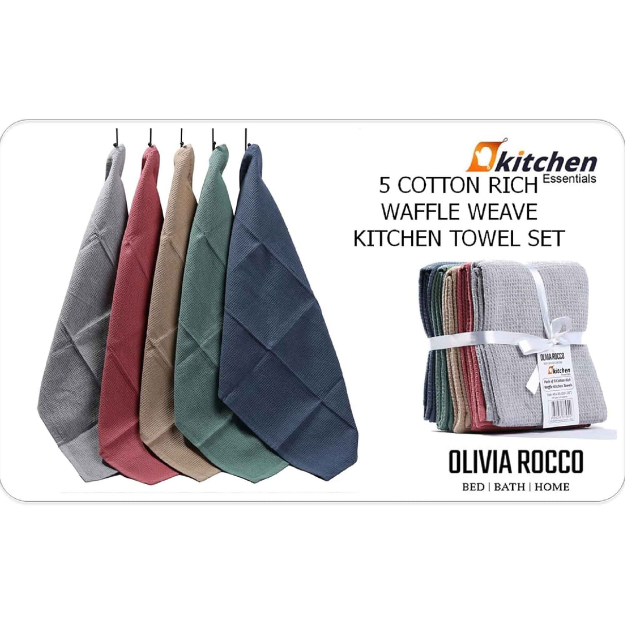 20 Pack Cotton Tea Towel by OLIVIA ROCCO - 45cm x 65cm