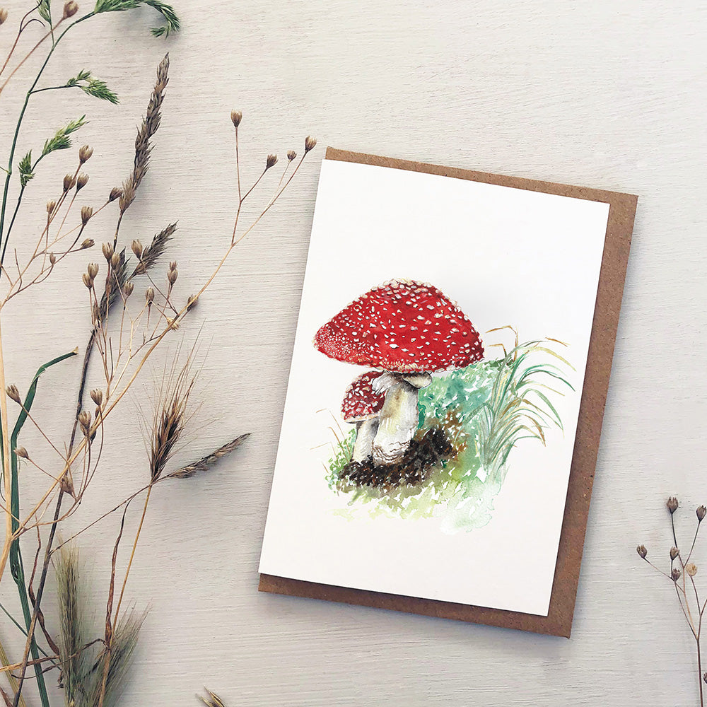 Toadstool Greetings Card | Katie Hipwell Design
