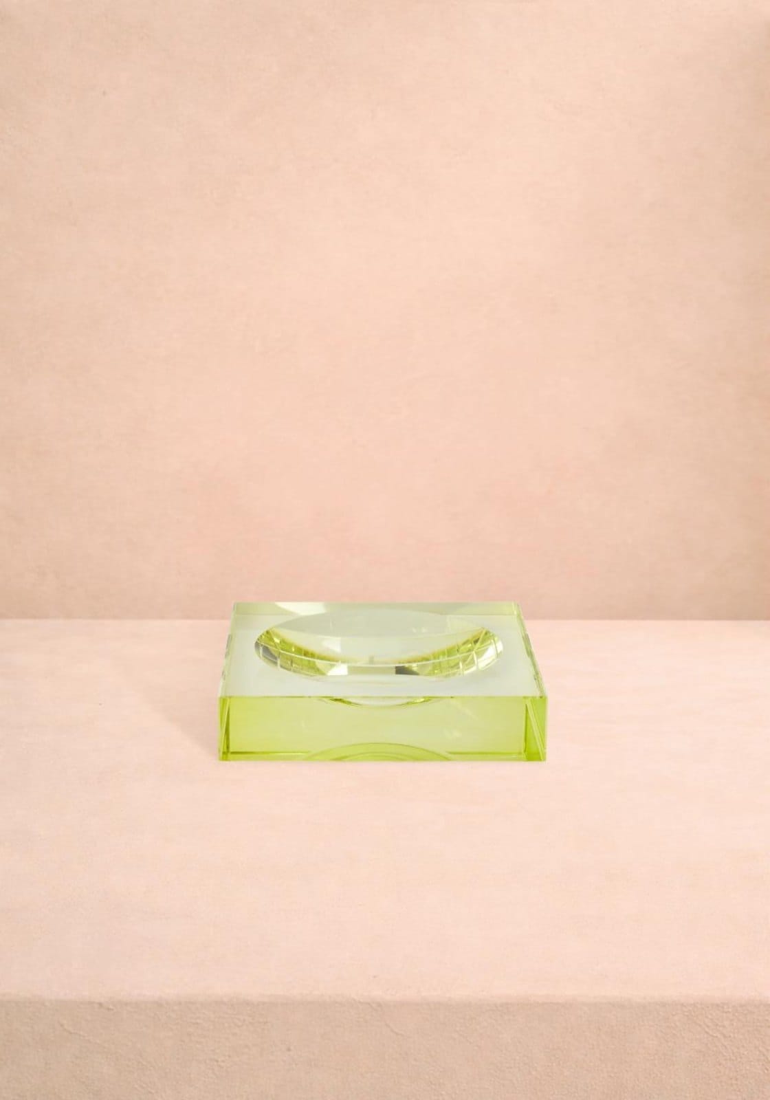Casa by Josephine Jenno Chelsea Glass Trinket Tray Yellow/Green