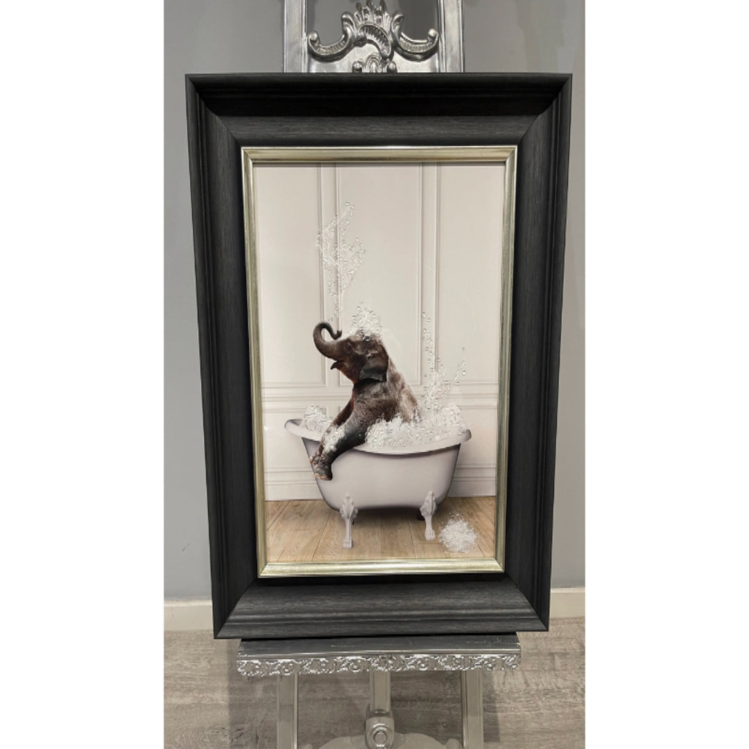 Elephant in Tub Wall Art - 50x40cm