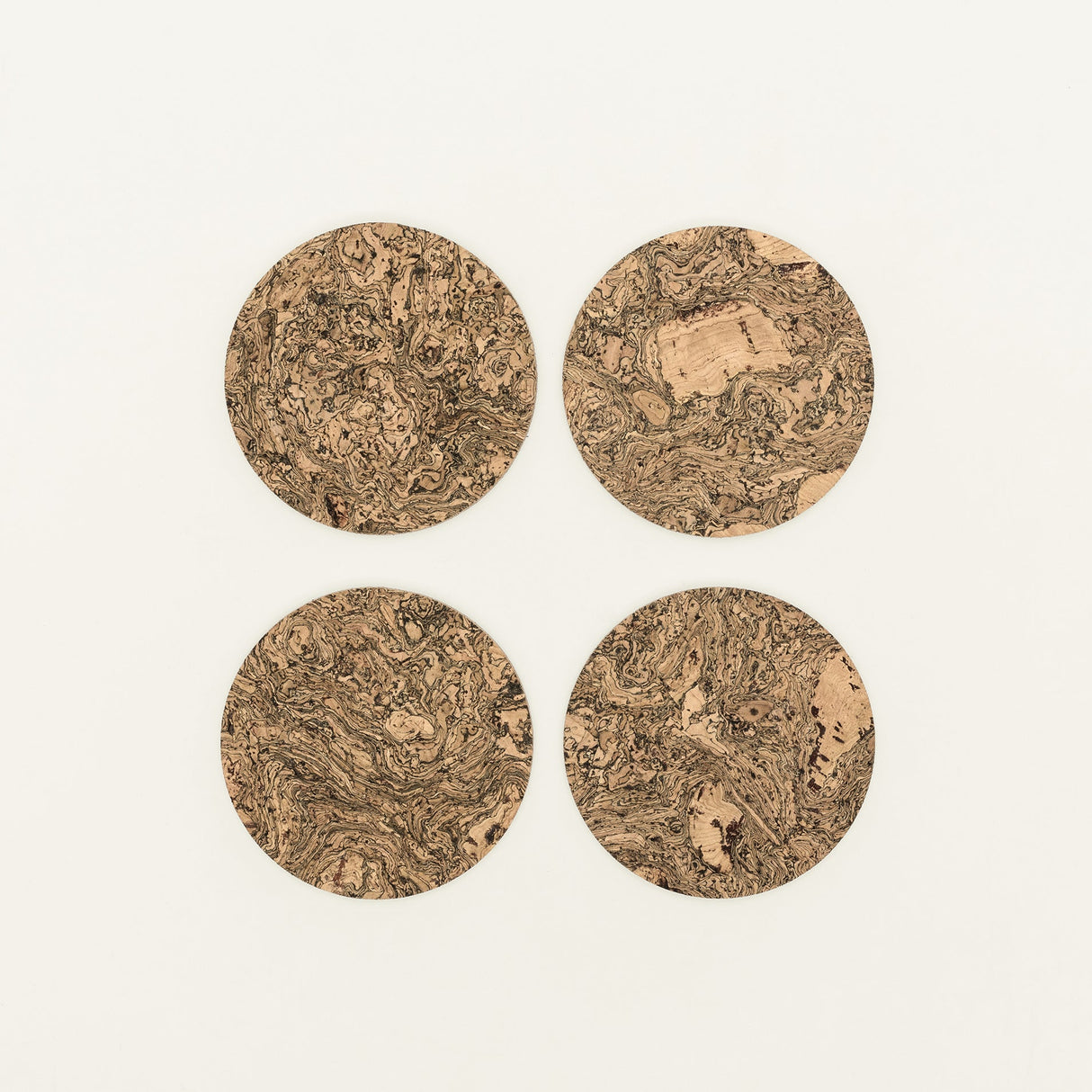 Portuguese Treasures Round Black Twist Cork Coasters