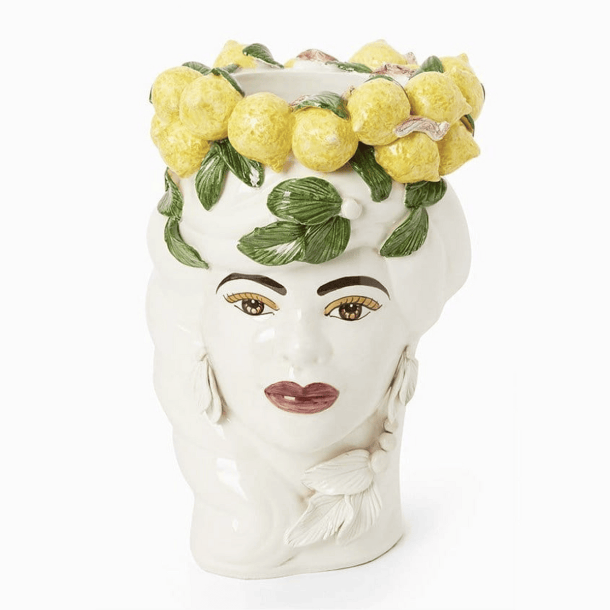 Casa by Josephine Jenno Italian Woman Lemons Vase Moro Head