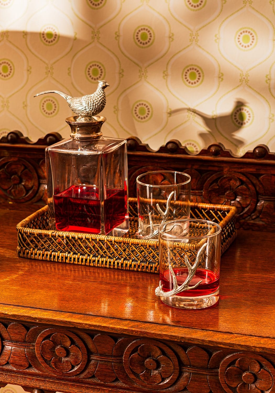 Casa by Josephine Jenno Silver Crest Crystal Decanter