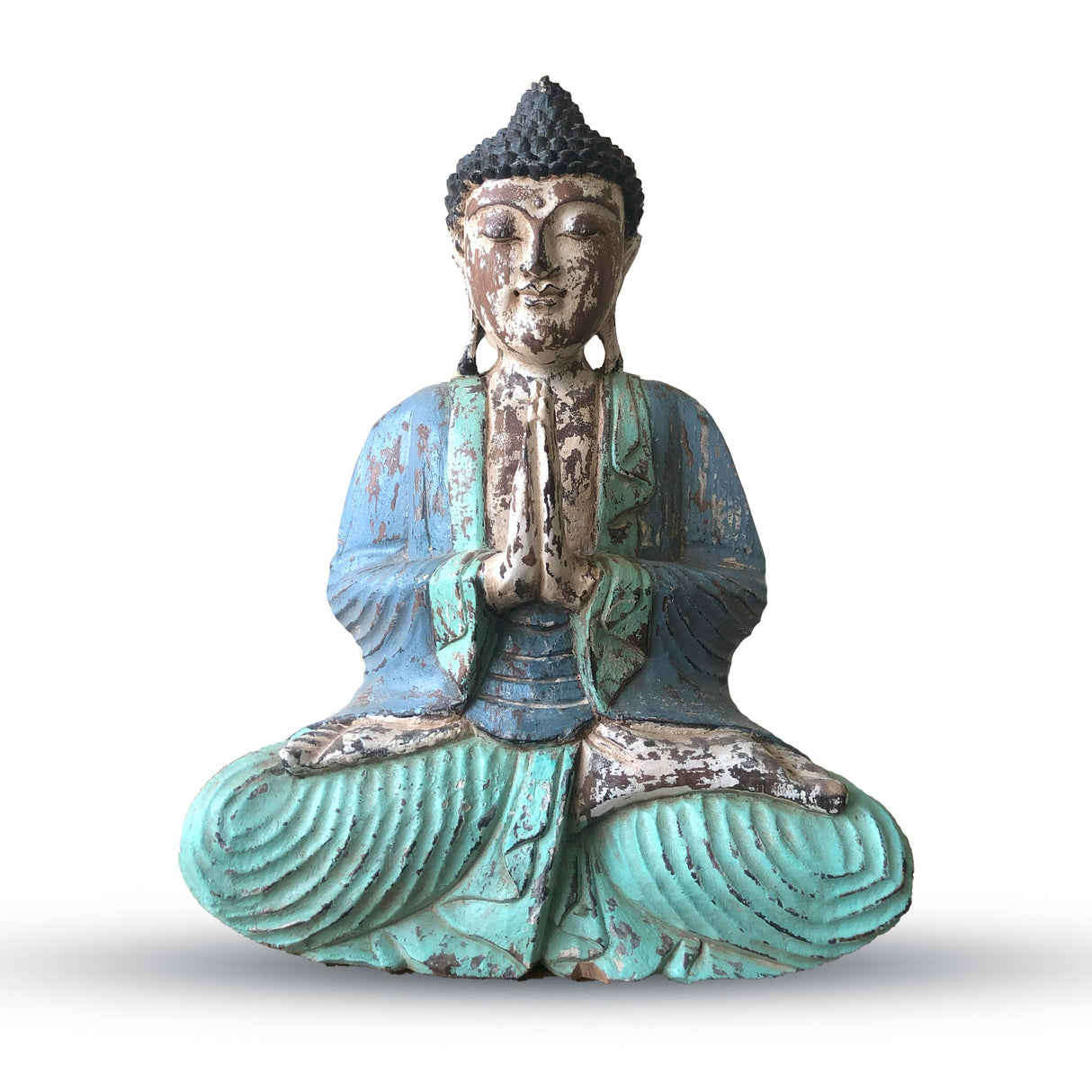 Yorkshire Bonsai Vintage Blue Mint Buddha Statue Welcome - 40cm