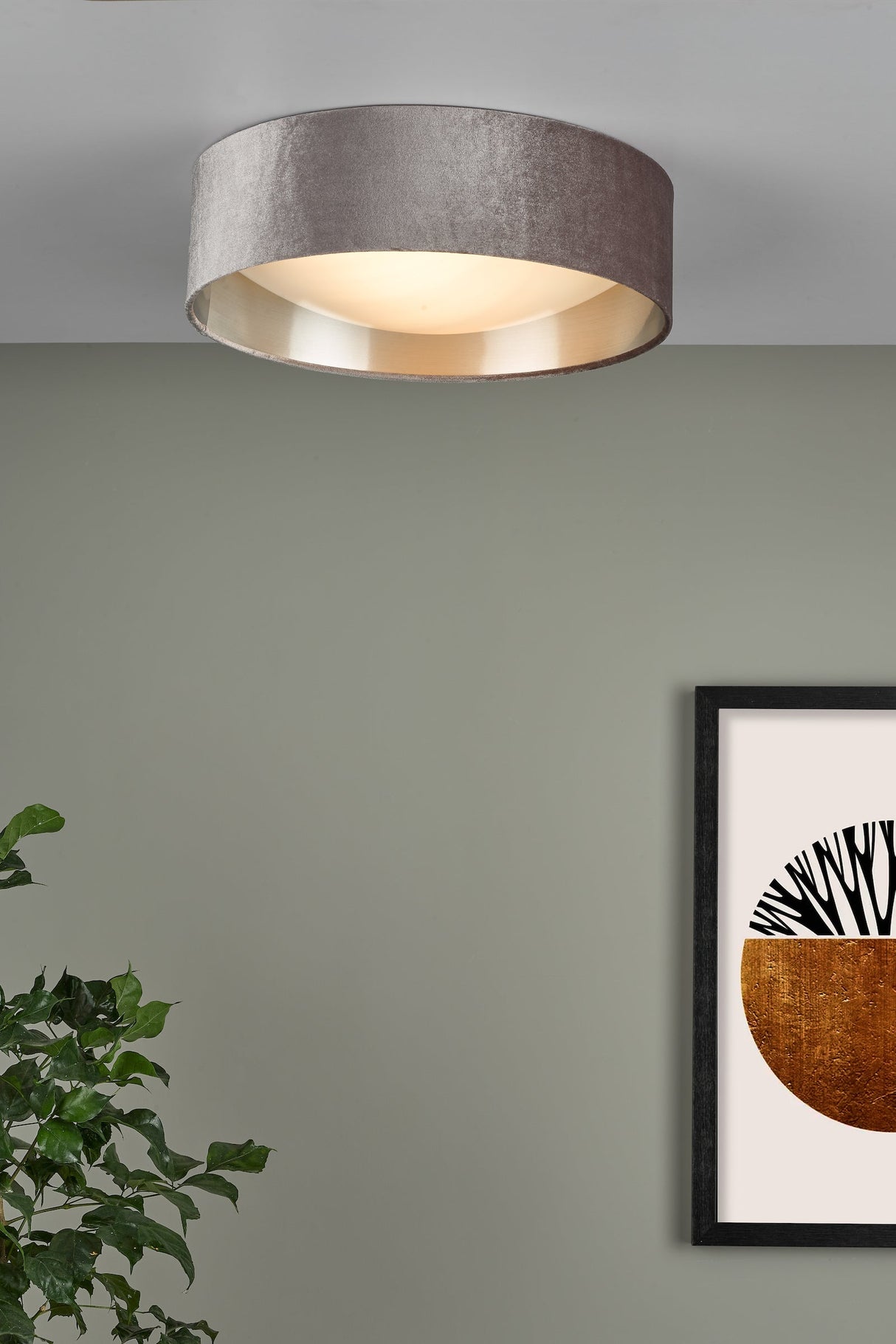 Pagazzi Viera Mink & Silver Flush Ceiling Light