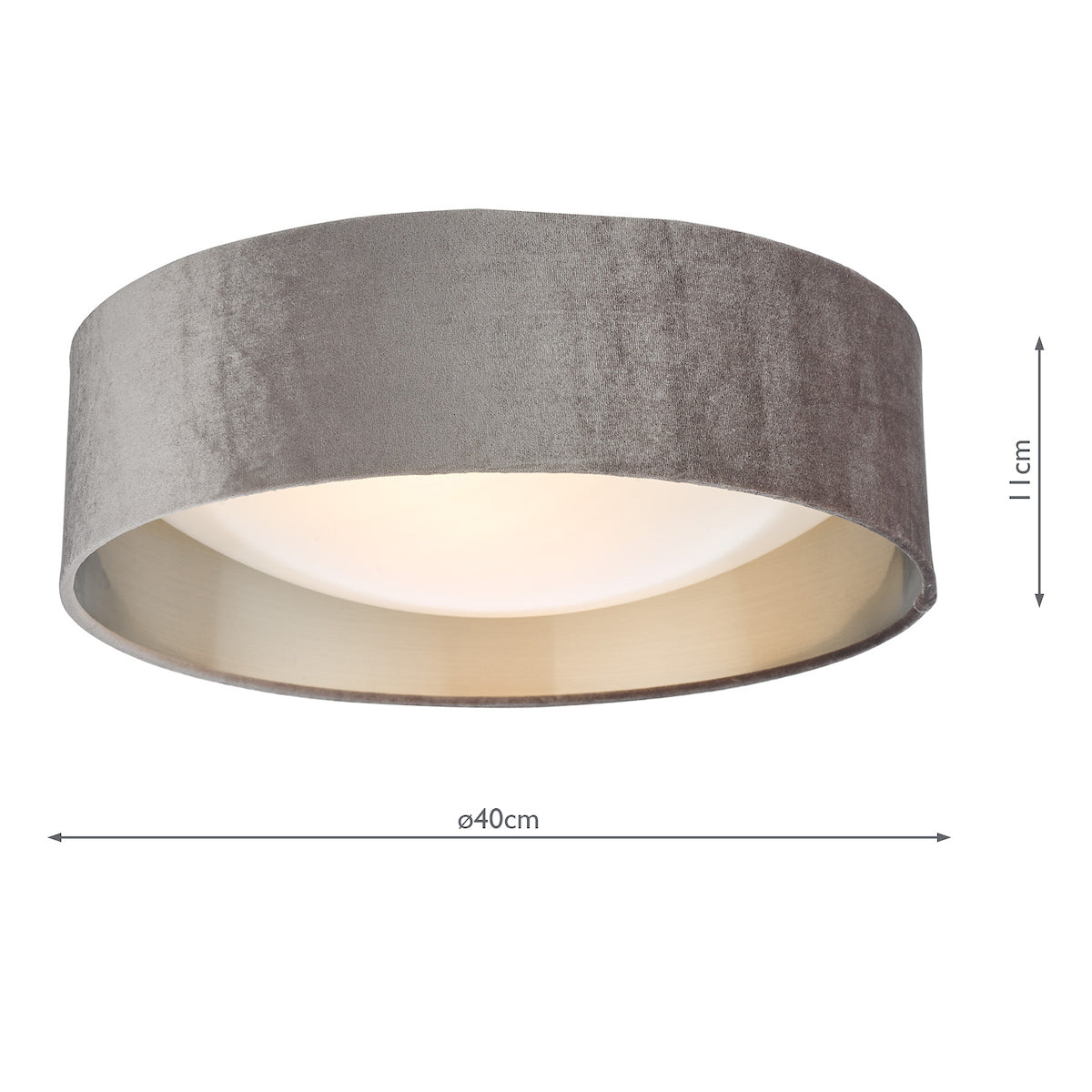 Pagazzi Viera Mink & Silver Flush Ceiling Light