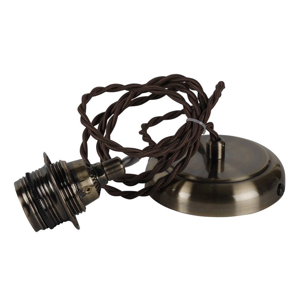 Pagazzi Vintage Pendant Lamp Holder Antique Brass