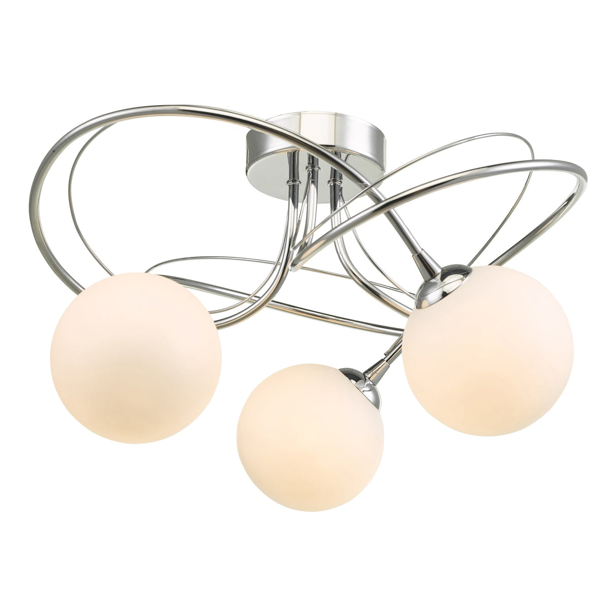 Pagazzi Violet 3 Light Chrome Semi Flush Ceiling Light