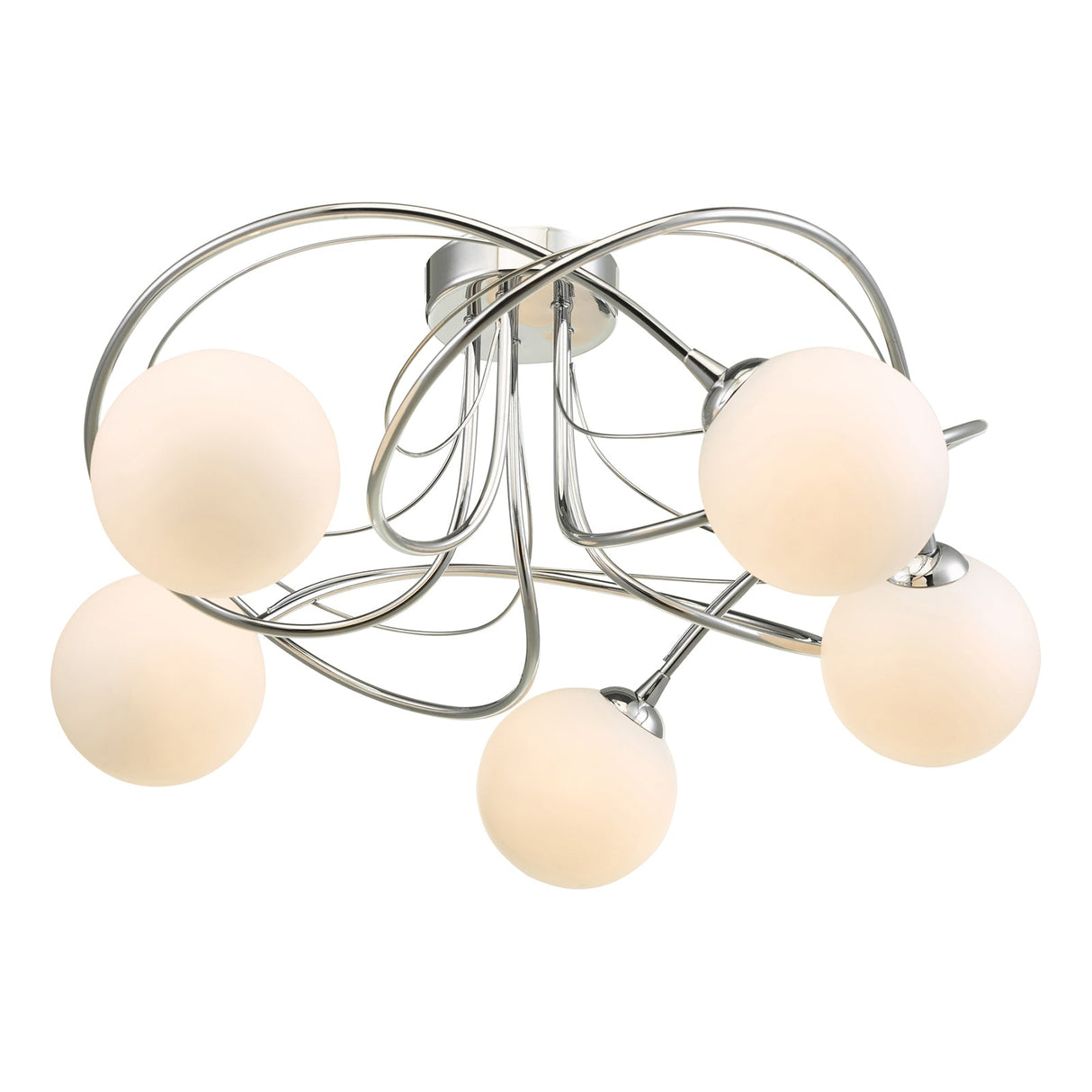 Pagazzi Violet 5 Light Chrome Semi Flush Ceiling Light