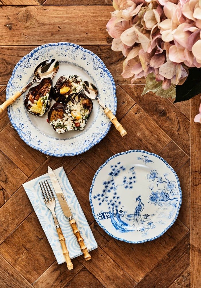 Casa by Josephine Jenno Virginia Blue White Dinner Plates - Set of 4