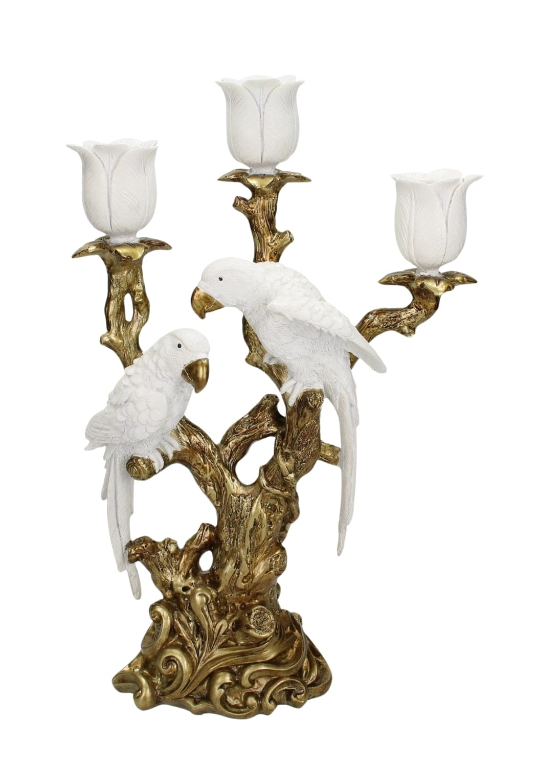 Casa by Josephine Jenno White Parrot on Golden Branches Candle Holder