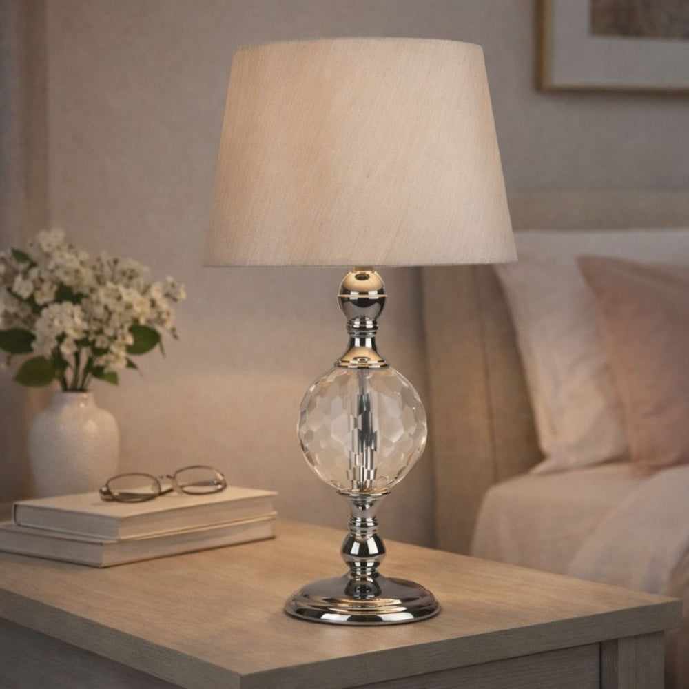 Pagazzi Vanessa Polished Chrome Glass Table Lamp