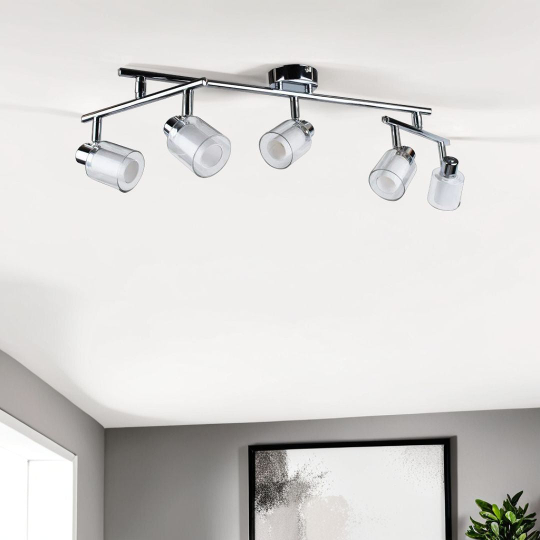 Pagazzi Jacey 5 Light Chrome Ceiling Spotlight Bar