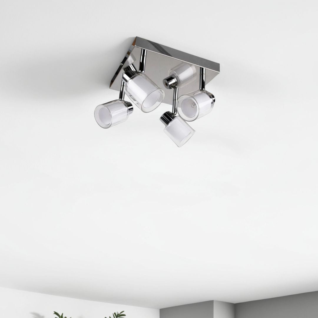 Pagazzi Jacey 4 Light Polished Chrome Ceiling Spotlight Plate
