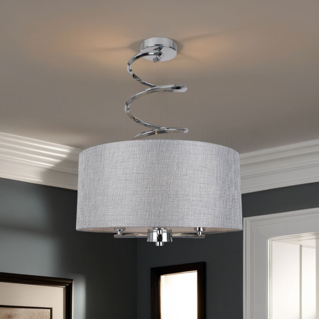 Pagazzi Kasi Semi Flush Ceiling Light Polished Chrome