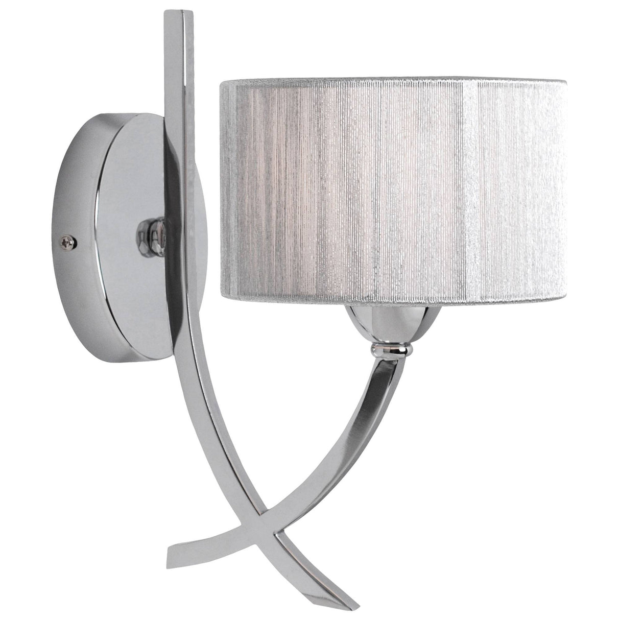 Pagazzi Justina Chrome Wall Light with Silver String Shade