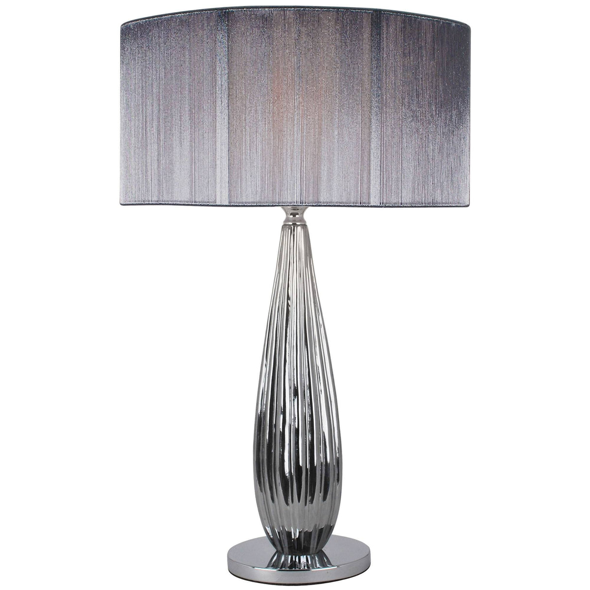 Pagazzi Slinky Silver Glass Table Lamp - 55cm