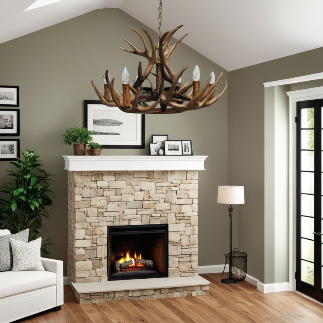 Pagazzi Lochranza 6 Light Rustic Antler Pendant Ceiling Light