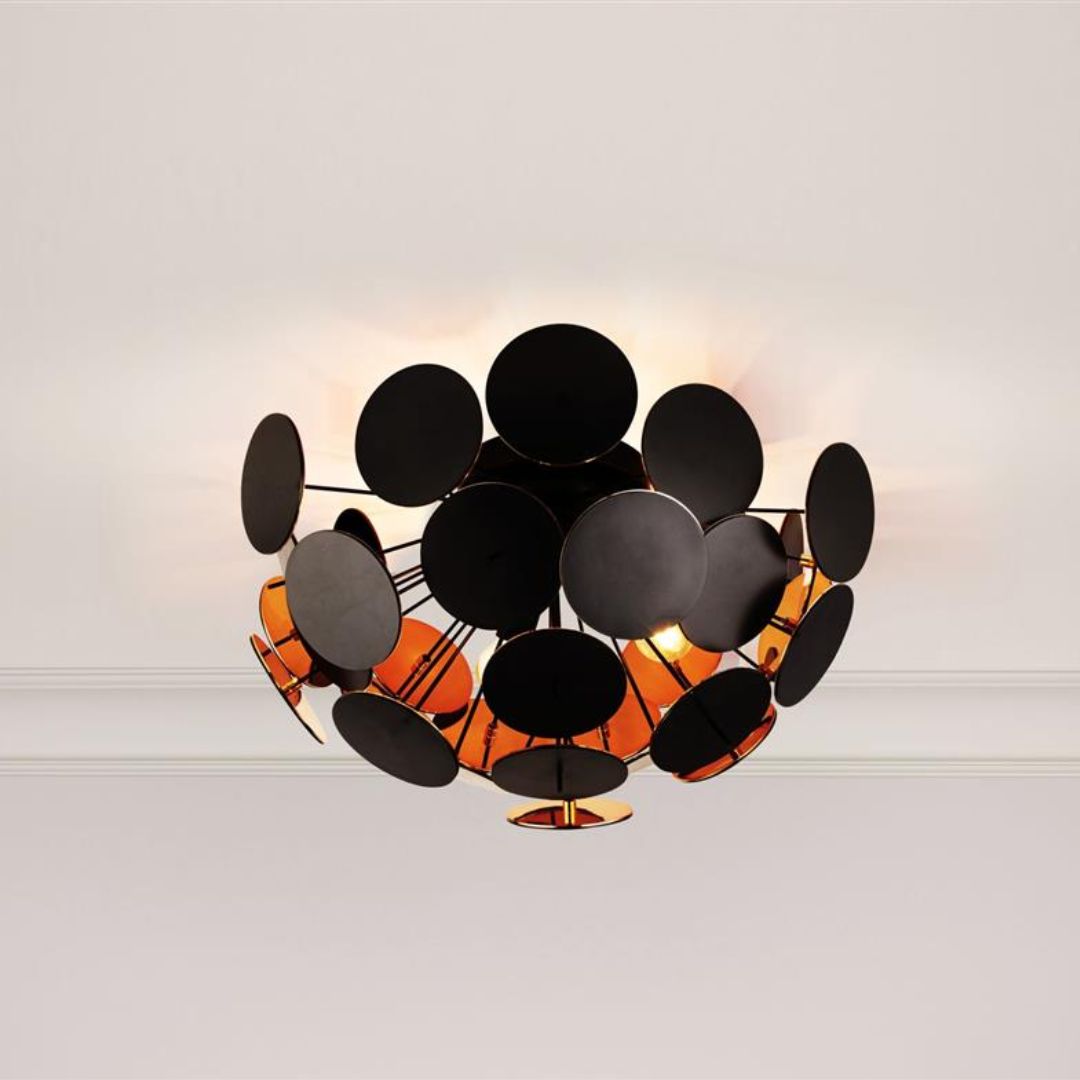 Pagazzi Copperhead Black & Copper Semi-Flush Sputnik Ceiling Light