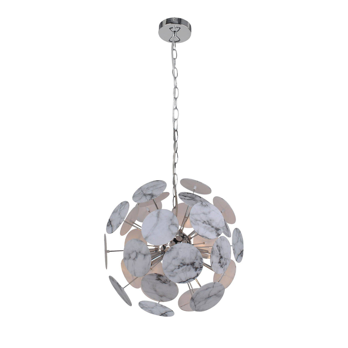 Pagazzi Keegan White Marble Sputnik Ceiling Pendant Light