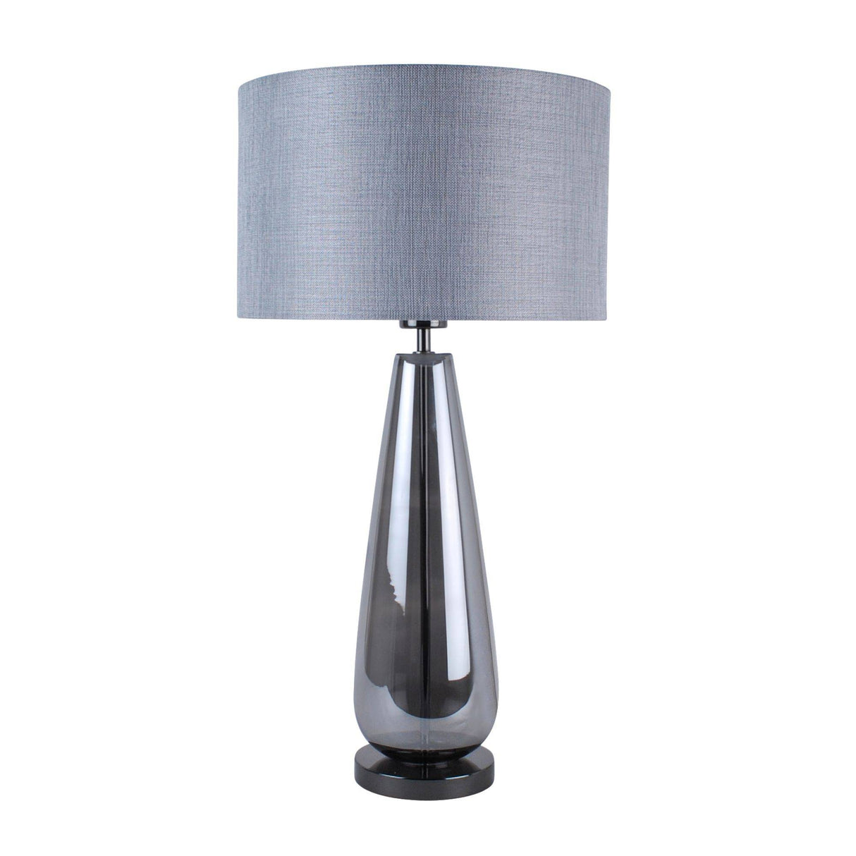 Pagazzi Tulisa Tall Smoked Glass Table Lamp with Silver Shade