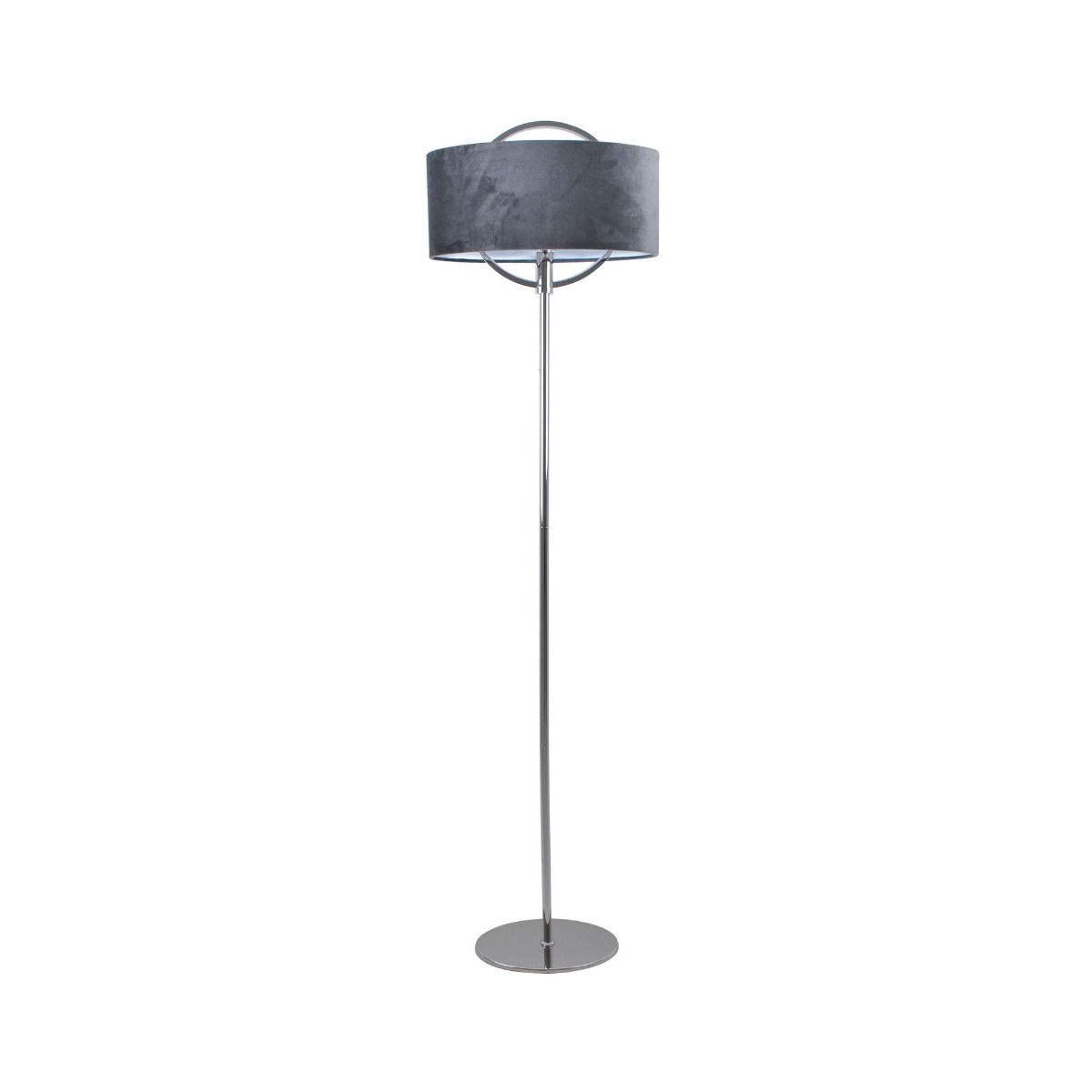 Pagazzi Lodato Polished Nickel LED Floor Lamp with Grey Shade