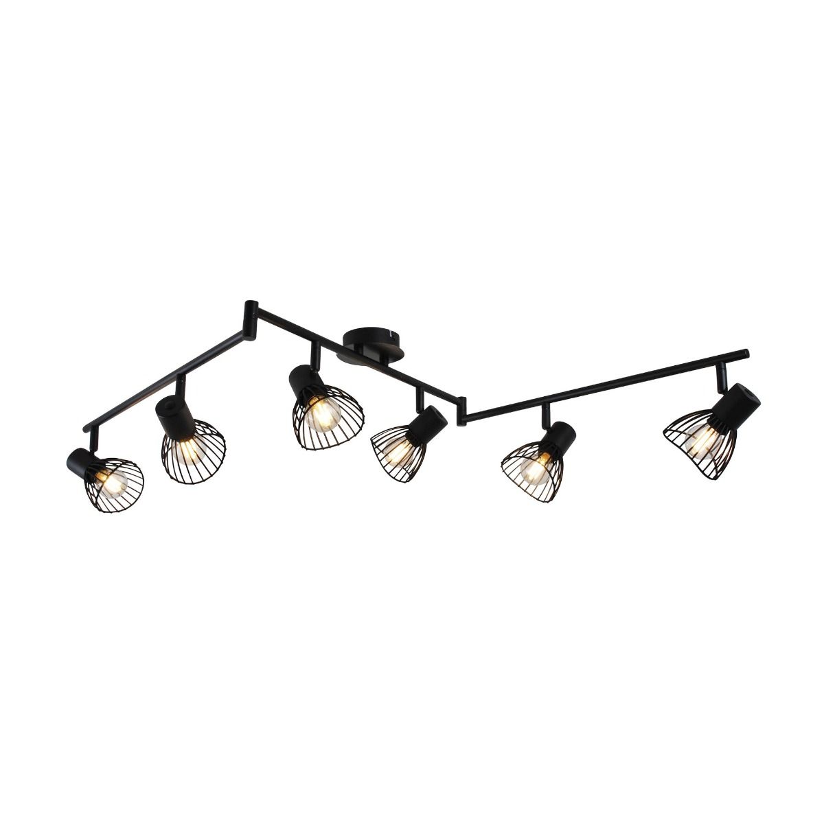 Pagazzi Narciso 6 Light Split Bar Black Ceiling Light