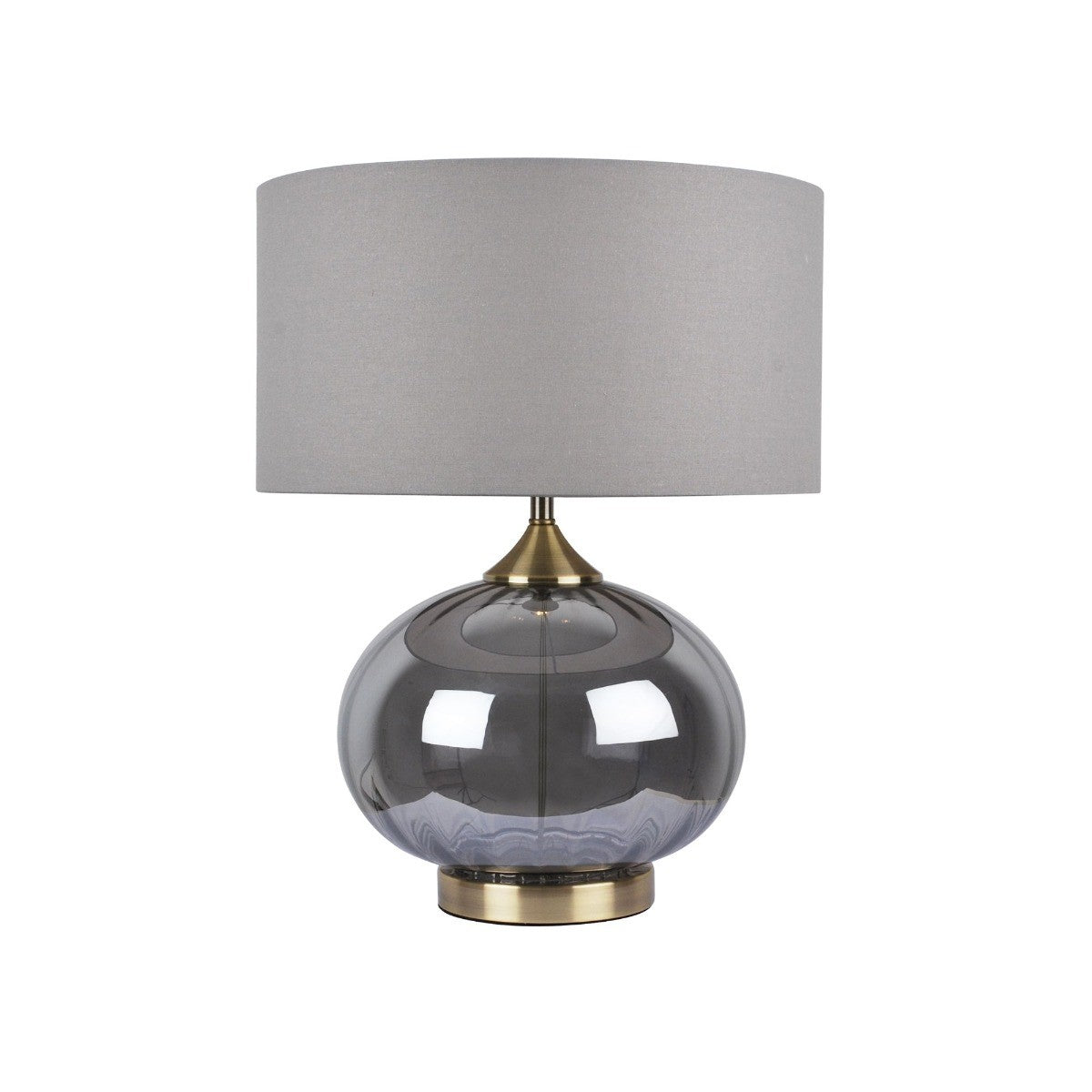 Pagazzi Acilia Antique Brass & Smoked Glass Table Lamp