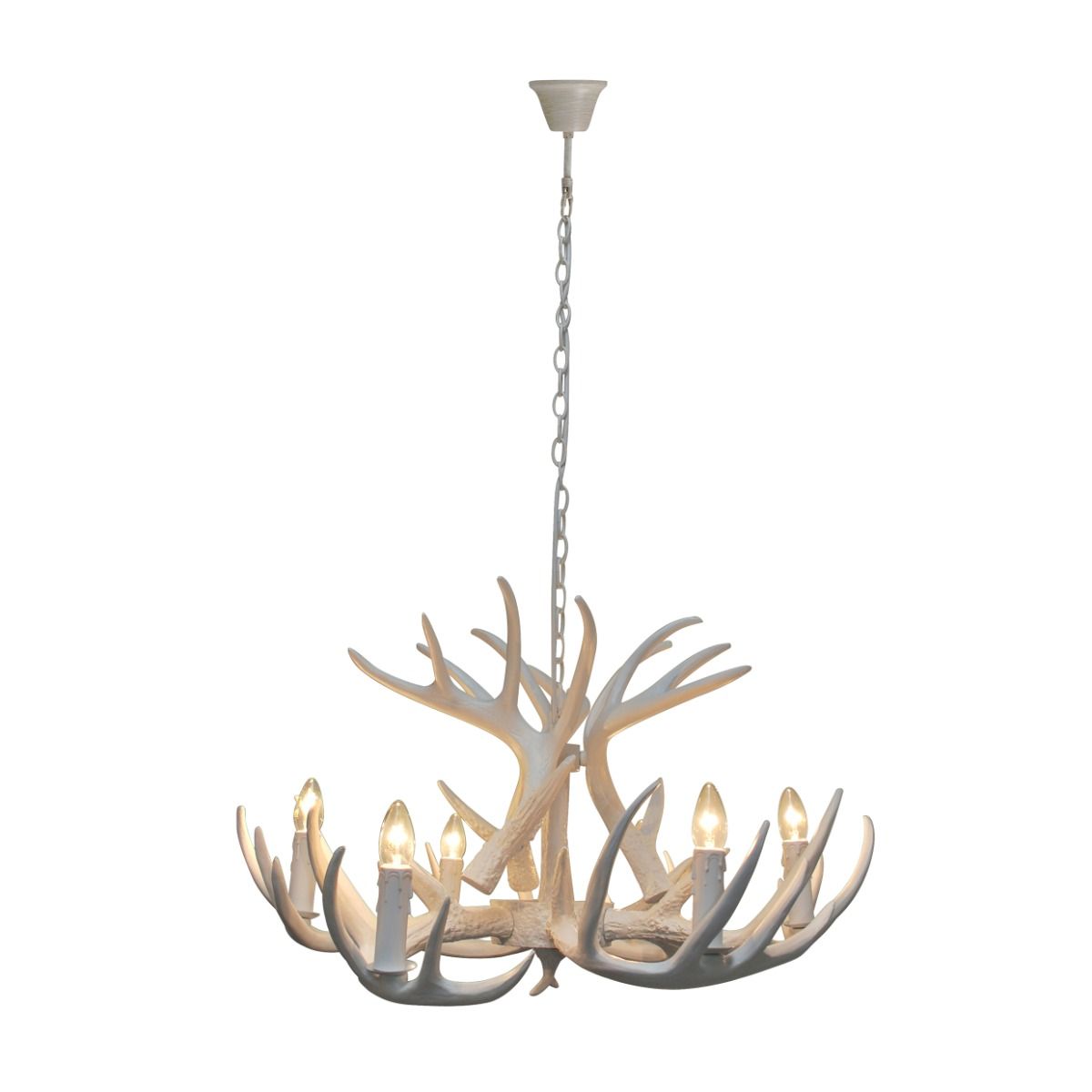 Pagazzi Brodick 6 Light White Antler Ceiling Pendant