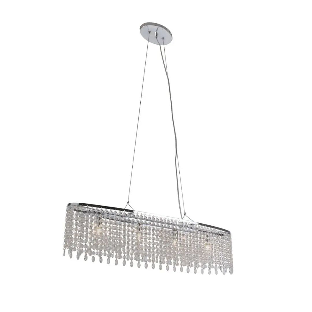 Pagazzi Amity 4 Light Polished Chrome Crystal Ceiling Pendant