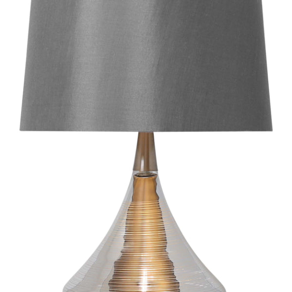 Pagazzi Willis Satin Nickel Glass Table Lamp