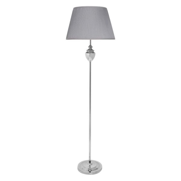 Pagazzi Giona Polished Chrome Grey Floor Lamp