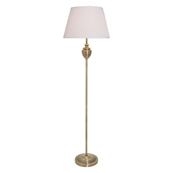 Pagazzi Giona Antique Brass & White Floor Lamp