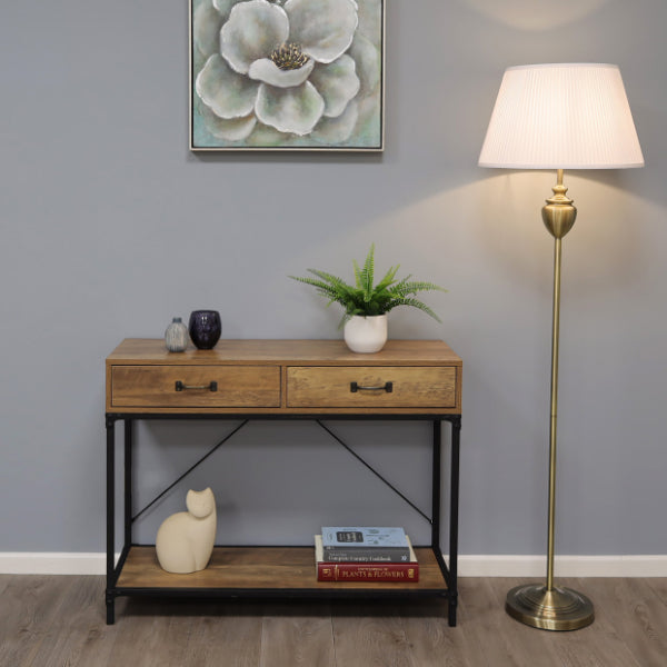 Pagazzi Giona Antique Brass & White Floor Lamp