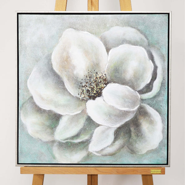 Pagazzi Magnolia Canvas with Silver Frame - 60x60cm