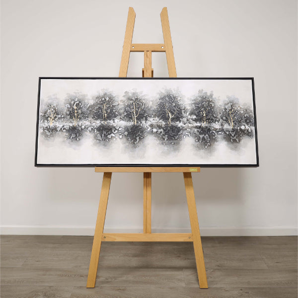 Pagazzi Winter Abstract Canvas with Black Frame - 50x120cm