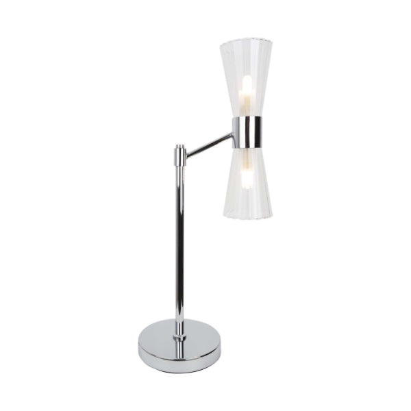 Pagazzi Herrera 2 Light Polished Chrome Glass Table Lamp