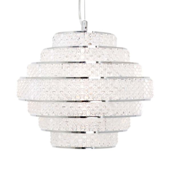 Pagazzi Heini Chrome Crystal Ceiling Pendant