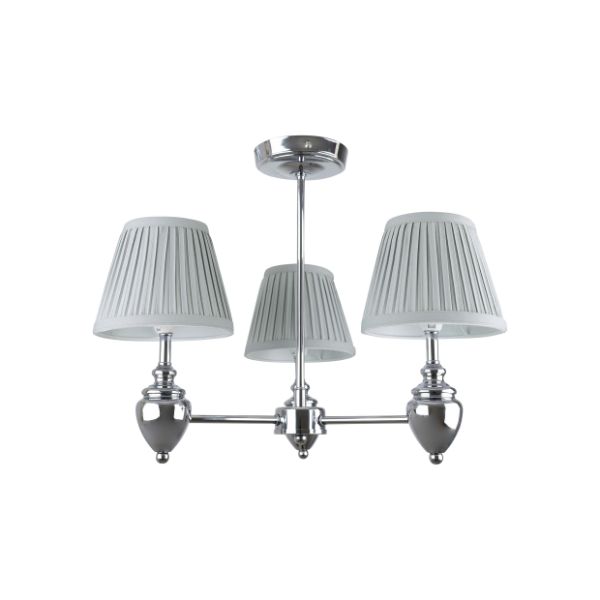 Pagazzi Giona Polished Chrome Grey Semi Flush 3 Light