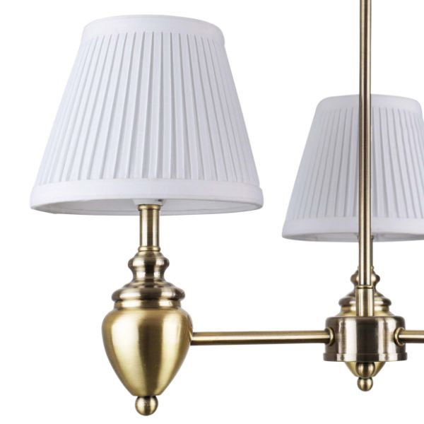 Pagazzi Giona Antique Brass White Semi Flush 3 Light Ceiling Light