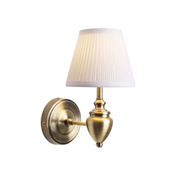 Pagazzi Giona Antique Brass White Wall Light