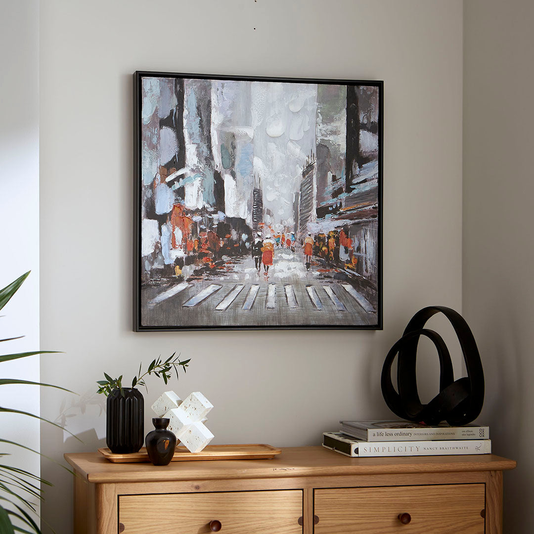 Pagazzi City Limits Grey Hand-Painted Canvas